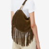 Oskan Hobo Zip Fringed Suede Calfskin Leather Handbag Oskan Hobo Zip Fringed Suede Calfskin Leather Handbag