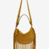 Oskan Hobo Zip Fringed Suede Calfskin Leather Handbag Oskan Hobo Zip Fringed Suede Calfskin Leather Handbag