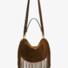 Oskan Hobo Zip Fringed Suede Calfskin Leather Handbag Oskan Hobo Zip Fringed Suede Calfskin Leather Handbag
