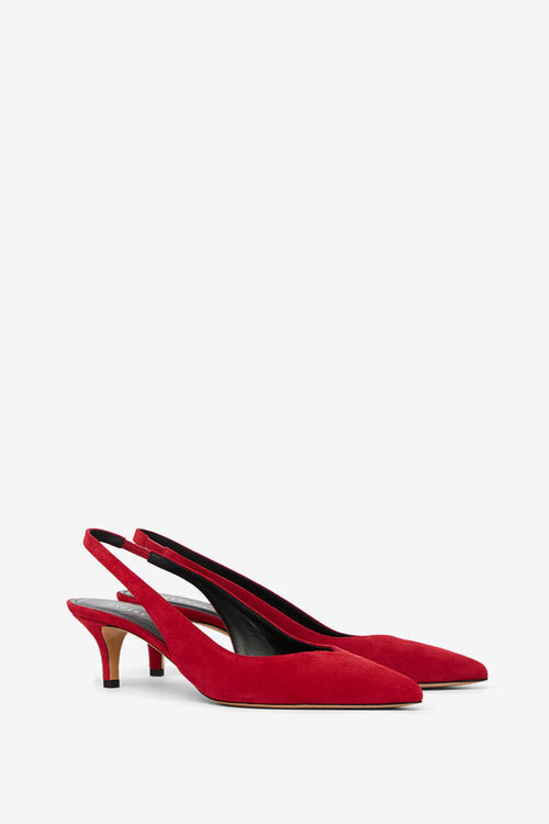 Padim högklackade pumps i mocka med slingback Padim högklackade pumps i mocka med slingback