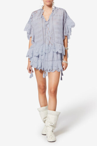 Payton Kaftan-inspirerad topp i bomull och blommig spets Payton Kaftan-inspirerad topp i bomull och blommig spets