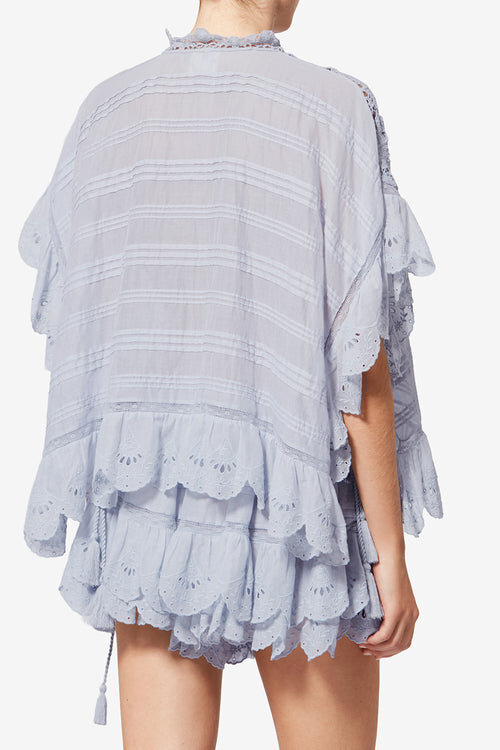 Payton Kaftan-inspirerad topp i bomull och blommig spets Payton Kaftan-inspirerad topp i bomull och blommig spets