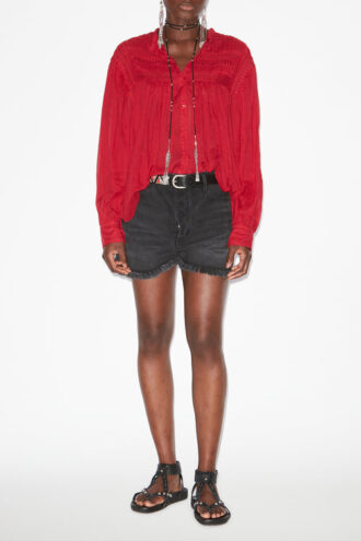 Plalia samlad bomullsvoile-blus Plalia samlad bomullsvoile-blus