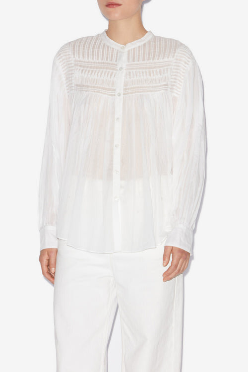 Plalia samlad bomullsvoile-blus Plalia samlad bomullsvoile-blus