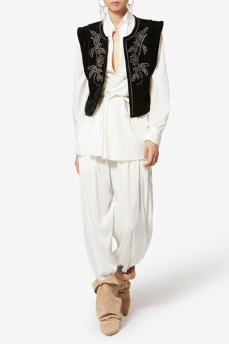 Poppy Studded Velvet Vest