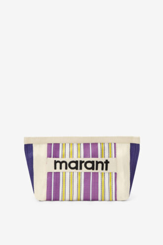 Powden randig nylonclutch