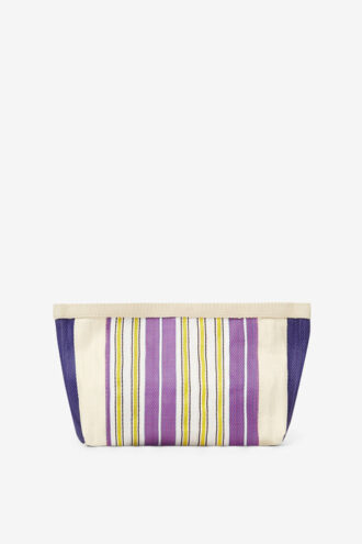 Powden randig nylonclutch