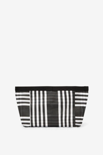 Powden randig nylonclutch