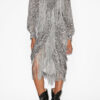 Roany draperad kjol i fransad burnout-sammet Roany draperad kjol i fransad burnout-sammet