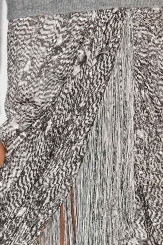 Roany draperad kjol i fransad burnout-sammet