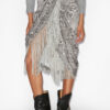 Roany draperad kjol i fransad burnout-sammet Roany draperad kjol i fransad burnout-sammet