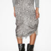 Roany draperad kjol i fransad burnout-sammet Roany draperad kjol i fransad burnout-sammet