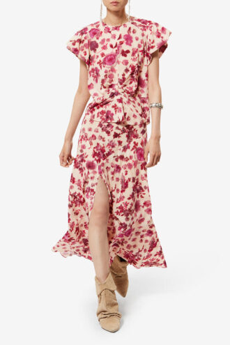 Sakura Silk Rose Print Skirt Sakura Silk Rose Print Skirt