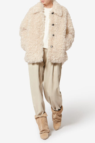 Tarvey kort curly faux fur-kappa