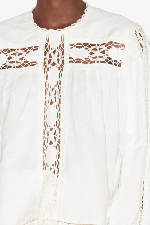 Valmira-blus i bomulls- och linneblandning Valmira-blus i bomulls- och linneblandning