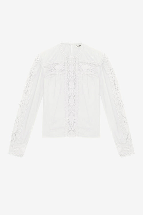 Valmira-blus i bomulls- och linneblandning Valmira-blus i bomulls- och linneblandning