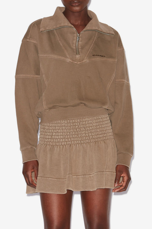 Yaele Faded Topstitched Jersey Sweatshirt Yaele Faded Topstitched Jersey Sweatshirt