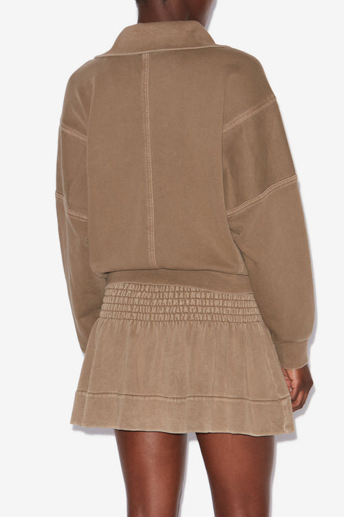 Yaele Faded Topstitched Jersey Sweatshirt Yaele Faded Topstitched Jersey Sweatshirt