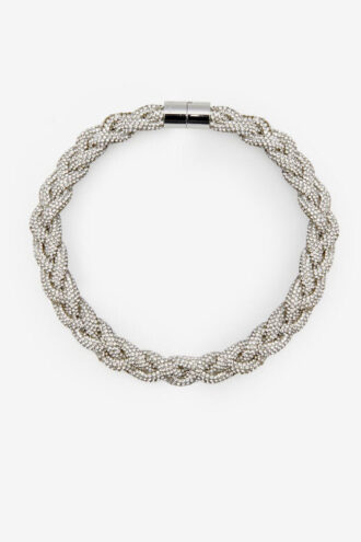 Yua flätad strasshalsband