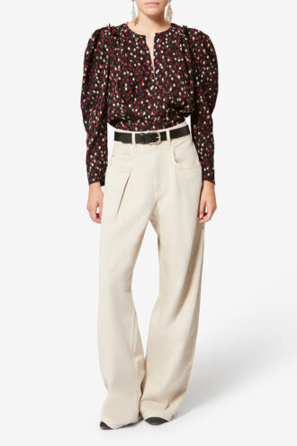 Zarga Silk Polka Dot Print Top