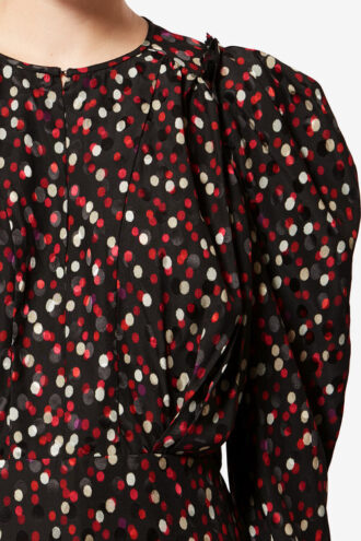 Zarga Silk Polka Dot Print Top