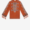 Zelda broderad blus i matka-silke Zelda broderad blus i matka-silke
