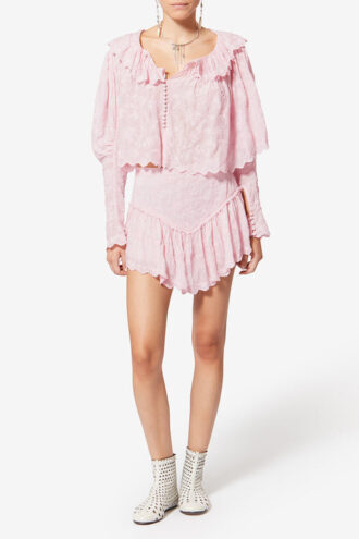 Zelly Frilly Floral bomulls- och silkesblus Zelly Frilly Floral bomulls- och silkesblus