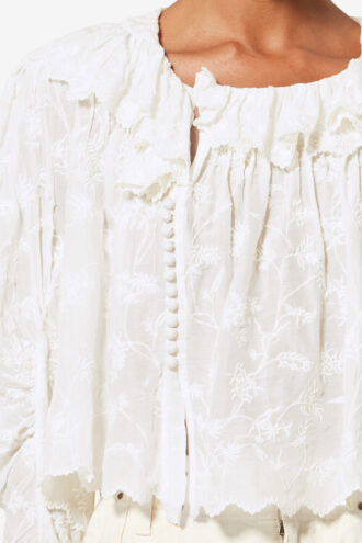 Zelly Frilly Floral bomulls- och silkesblus Zelly Frilly Floral bomulls- och silkesblus