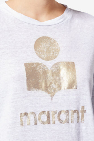Zewel enfärgad linne-T-shirt med logotyp